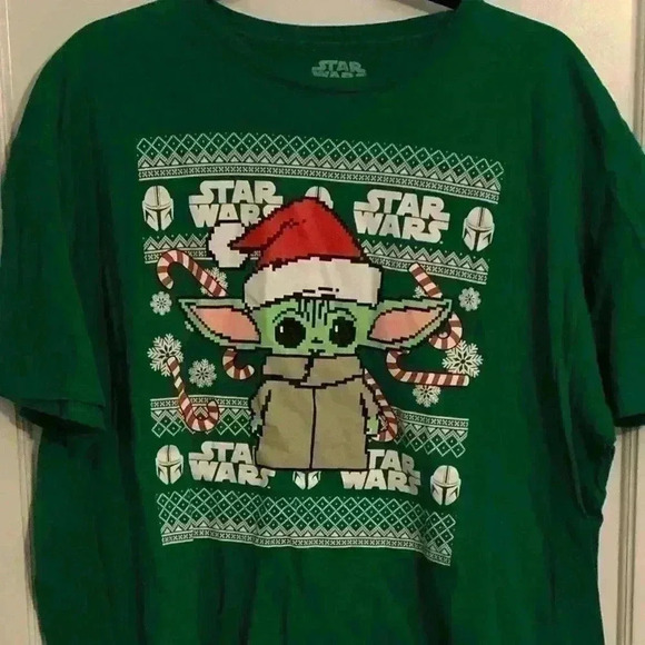 Grogu Star Wars Mandalorian Christmas tshirt, Mens Size 2XL, could be unisex. - Picture 2 of 5